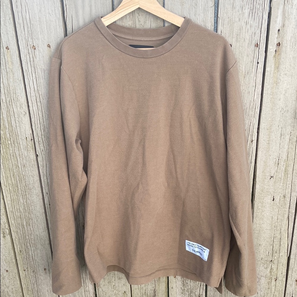 OAK + FORT Tan Crewneck Sweater